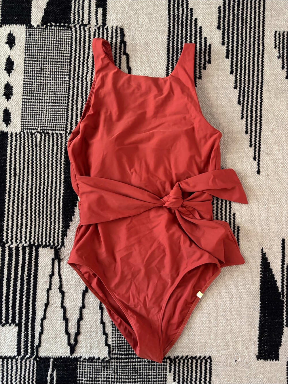 Summer salt Terra Cotta One-Piece Swimsuit with Side Tie